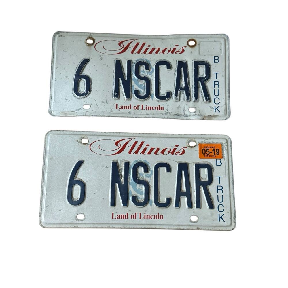 6 NSCAR Illinois License Plates 5/19 B Truck NASCAR Automobile‎ Tags ALPCA Auto